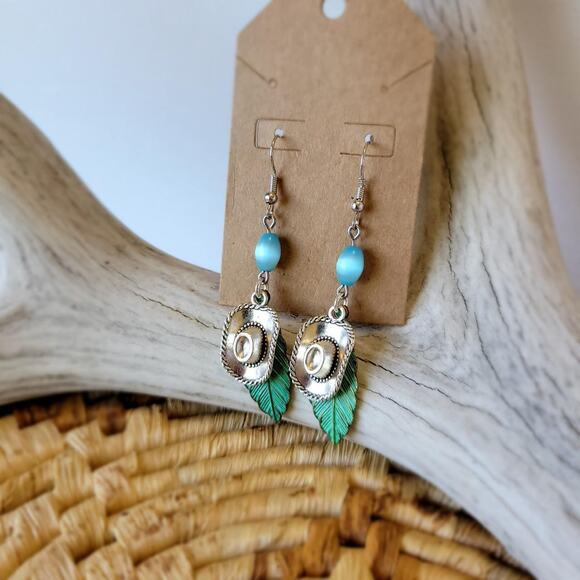 Handmade Western Silver Tone Cowboy Hat Earrings w/ 925 ear hooks - Picture 2 of 2